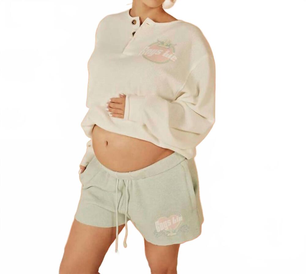 NEW BOYS LIE breakfast beers pastel k-crewneck sweater in cream